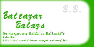 baltazar balazs business card